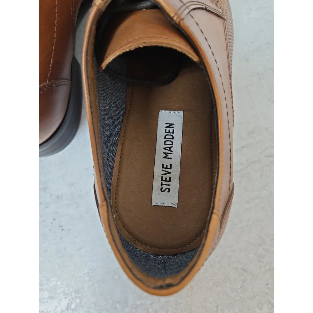 Steve Madden Havin Brown Leather Oxford Dress Shoes Lace Up Mens Size 9